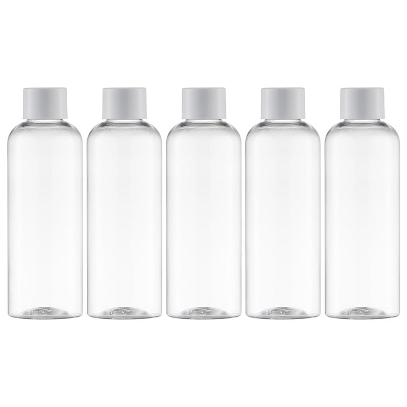 Tekson Plastic Travel Size Bottles 3.4 oz, Travel Mouthwash Bottle, Refillable Containers for Cosmetic with White Screw Cap for Travel Essentials (100ml, Clear) - Image 1